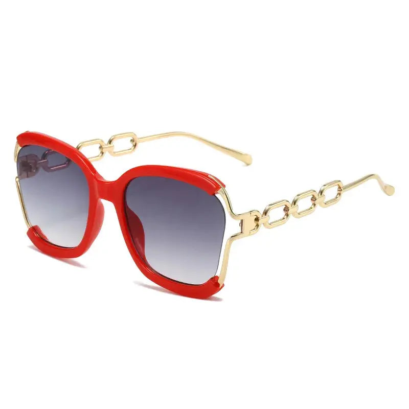 Luxury Square Sunglasses Women UV400 Retro Brand Chain Metal Frame Shades Summer Sun Glasses for Female Temu