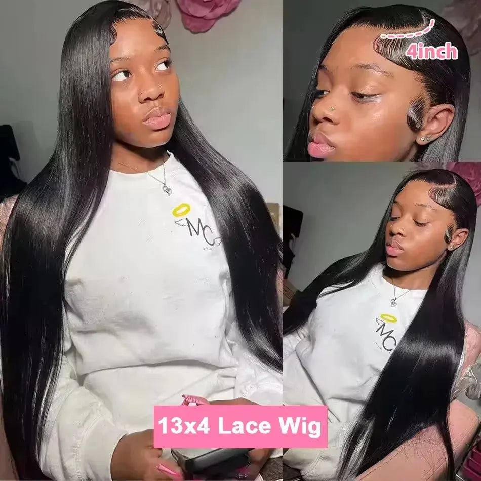 200% Hd Transparent Bone Straight 13x4 Lace Frontal Wigs Pre Plucked Brazilian Remy Hair 5x5 Glueless Wigs Human Hair For Women Temu
