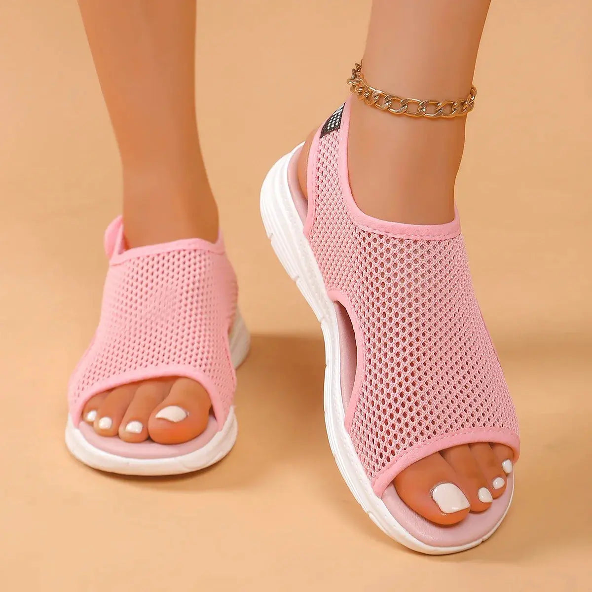 Women Knitted Sports Sandals Summer Casual Slip-On Lightweight Sandals Women Mesh Stretch Beach Luxury Shoes Sandalias De Mujer AliExpress