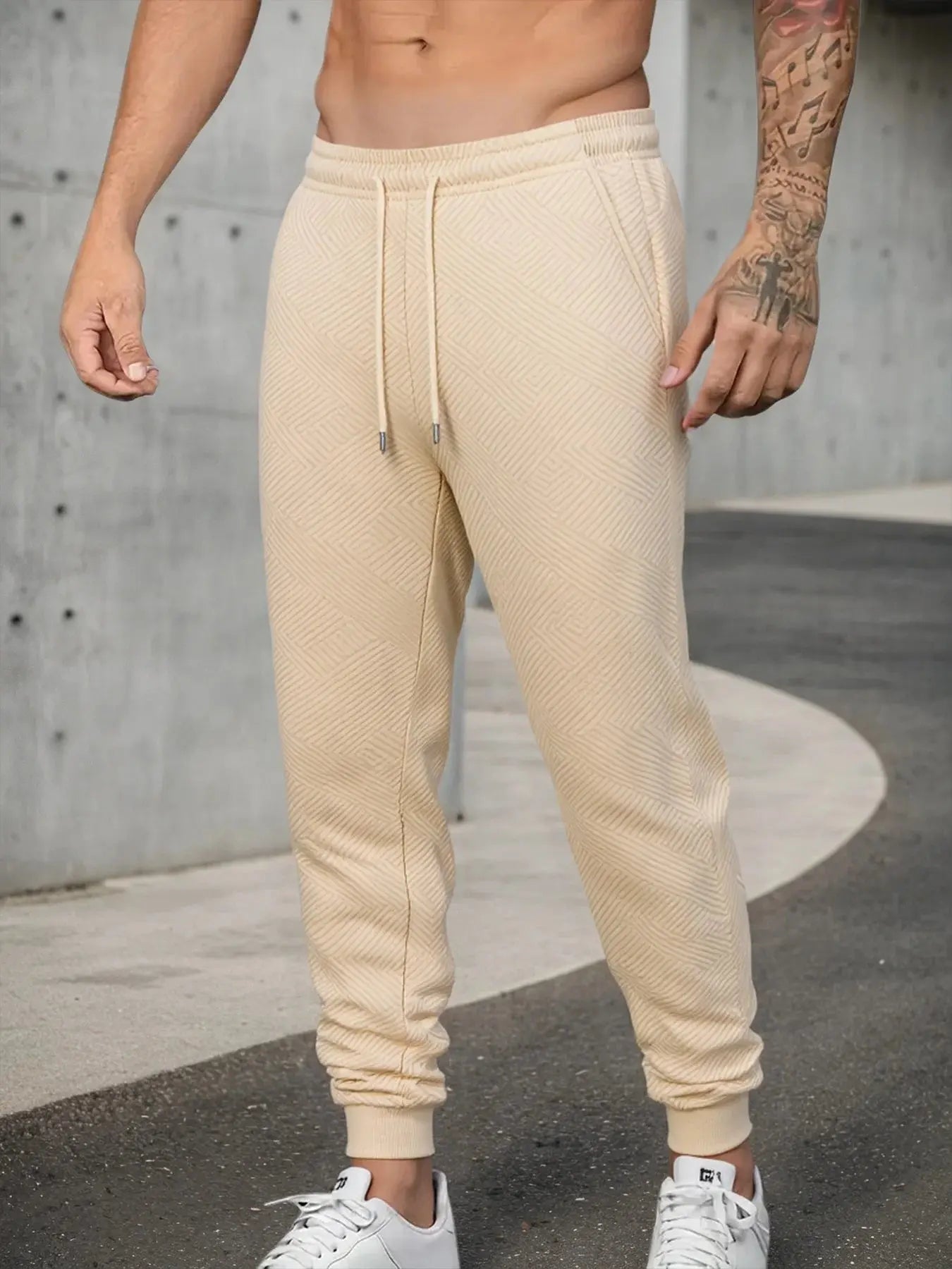 Autumn Men's Athletic Trainning Joggers Casual Loose Fit Sweatpants Elastic Waist Drawstring Trousers Streetwear Men's Pant Chic Le'Meek