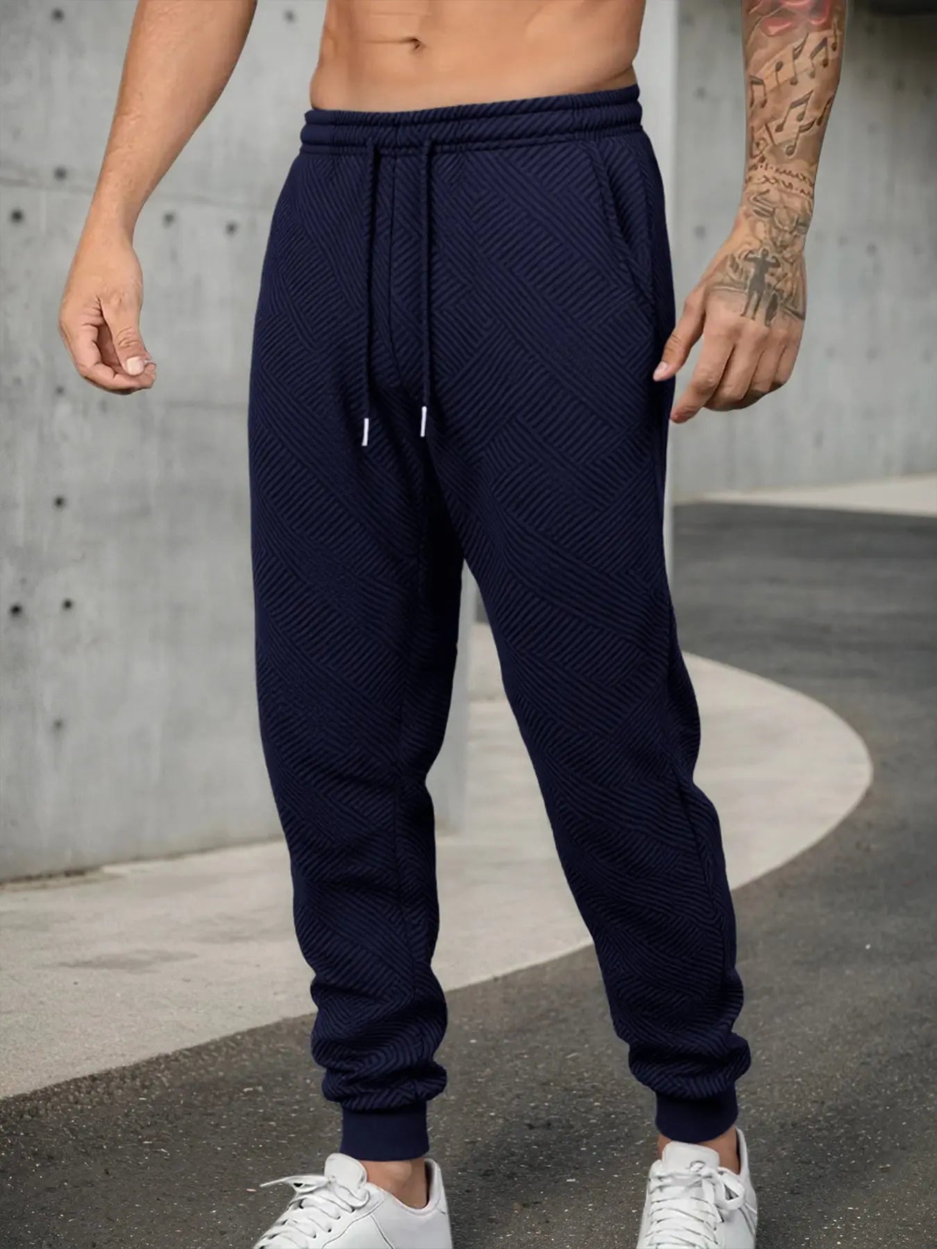 Autumn Men's Athletic Trainning Joggers Casual Loose Fit Sweatpants Elastic Waist Drawstring Trousers Streetwear Men's Pant Chic Le'Meek