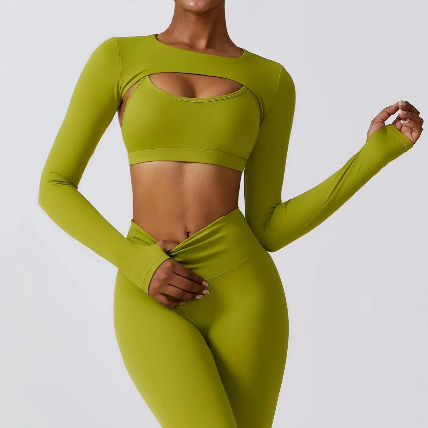 New Sports Camisole Yoga Long Sleeved Shawl Yoga Top Nude Fitness Yop Gym Push Ups Workout Top Running Sports Smock Chic Le'Meek