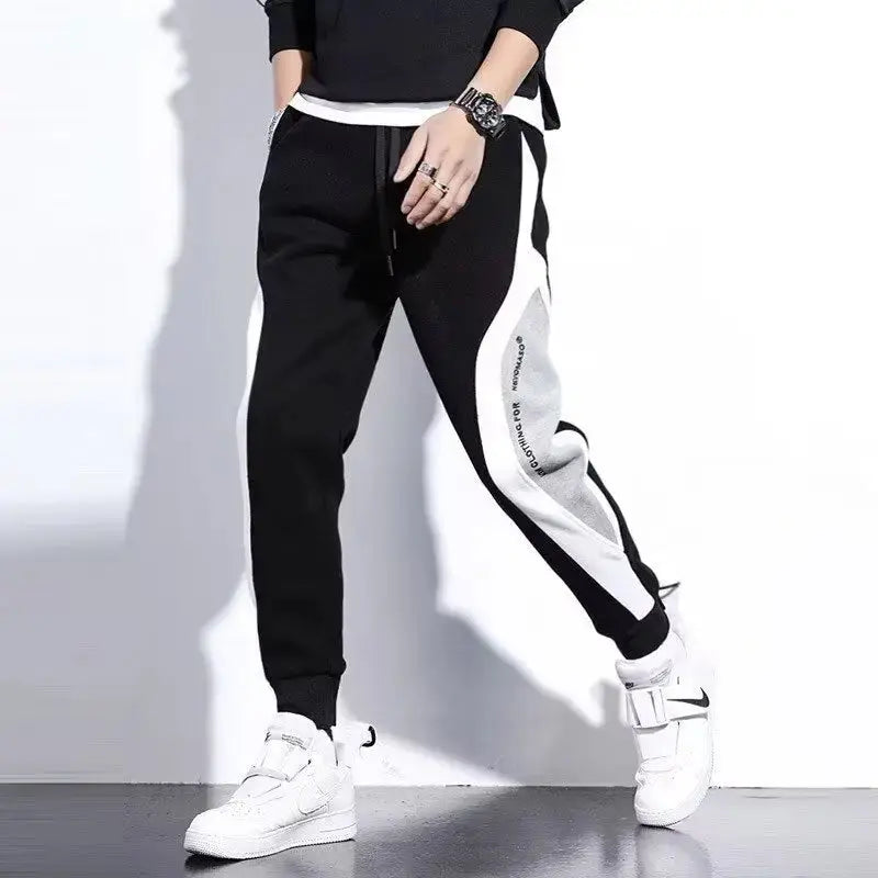 Men Black Pants Hip Hop Drawstring Jogger Fashion Comfortable Trousers Male Casual Sweatpants Loose Elastic Waist Sportswear Chic Le'Meek
