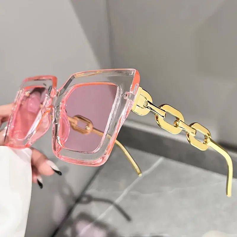 Luxury square fashion glasses for women casual candy color anti glare sun shades for beach party Travel Temu