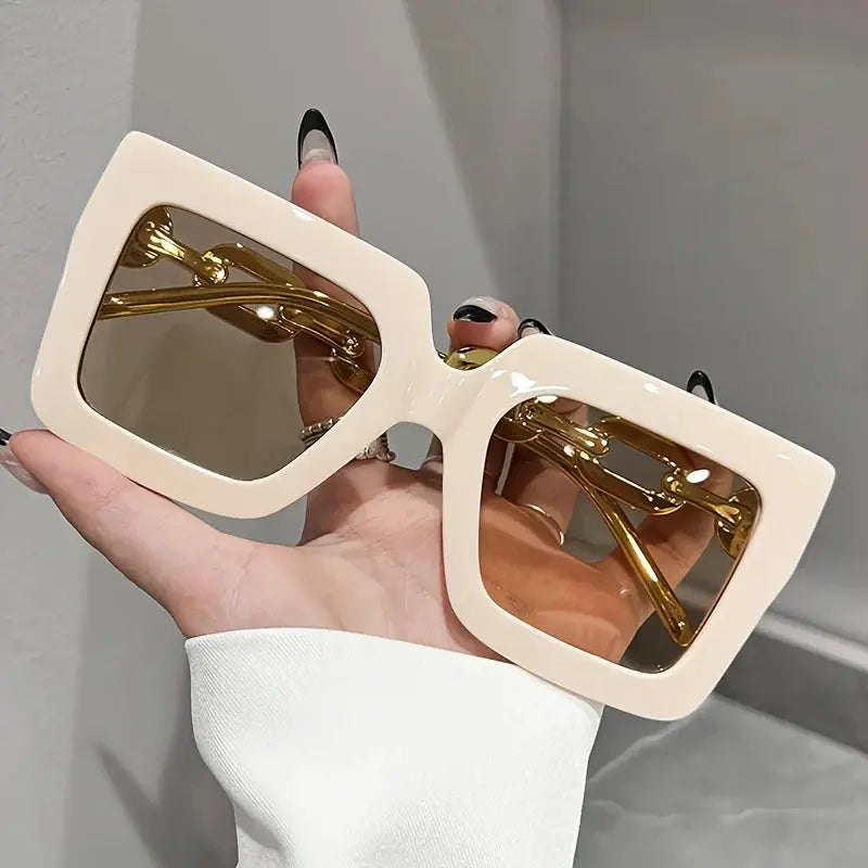 Luxury square fashion glasses for women casual candy color anti glare sun shades for beach party Travel Temu