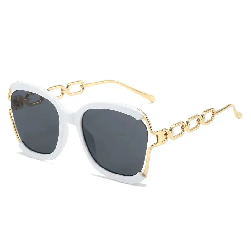 Luxury Square Sunglasses Women UV400 Retro Brand Chain Metal Frame Shades Summer Sun Glasses for Female Temu