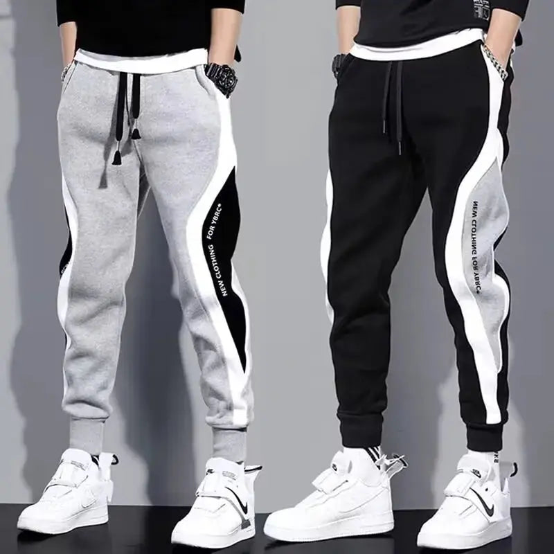 Men Black Pants Hip Hop Drawstring Jogger Fashion Comfortable Trousers Male Casual Sweatpants Loose Elastic Waist Sportswear Chic Le'Meek