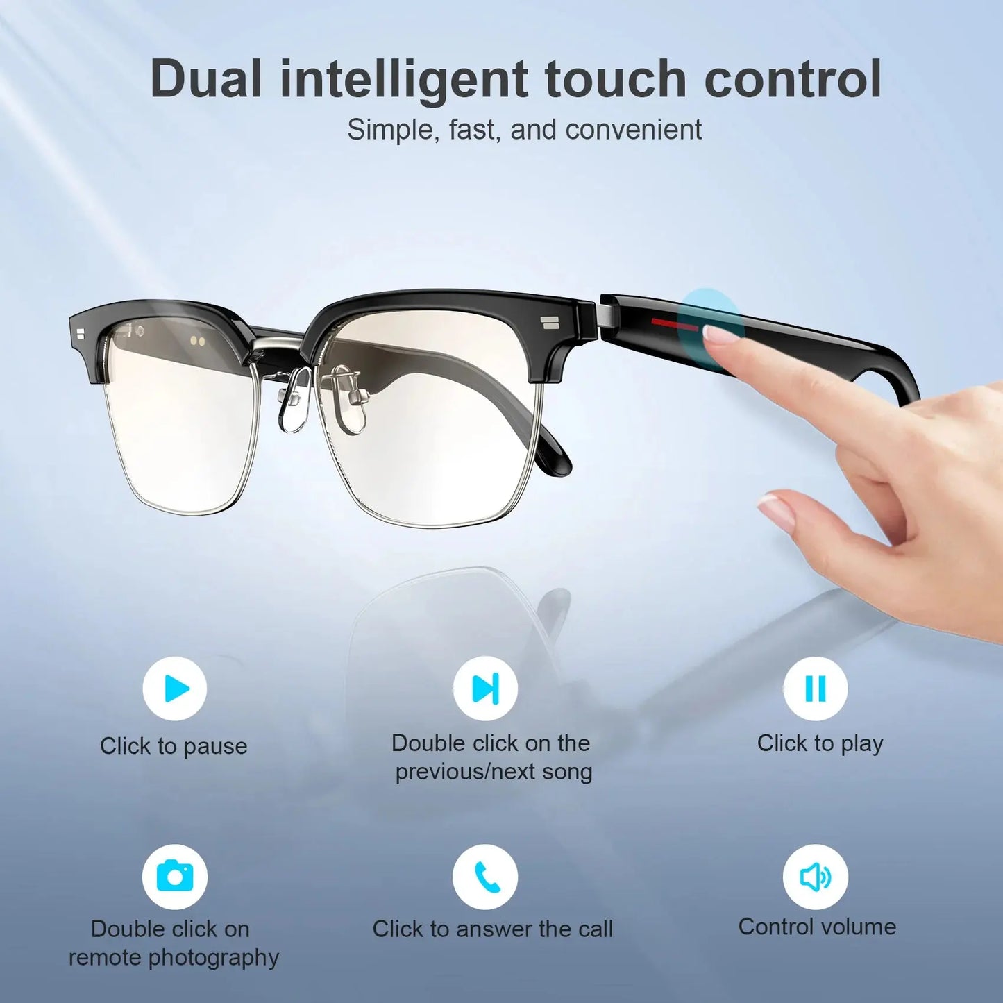Blackview E1306 Smart Glasses for Men Women Bluetooth Call Outdoor Sport Anti-blue Light Glasses with AI Voice Mic & Speaker AliExpress