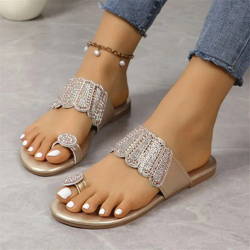 Summer Outside Modern Slippers Flat with Sexy Ladies Shoes 2024 Hot Sale Solid Bling Women's Slippers Zapatillas De Mujer Beach Temu