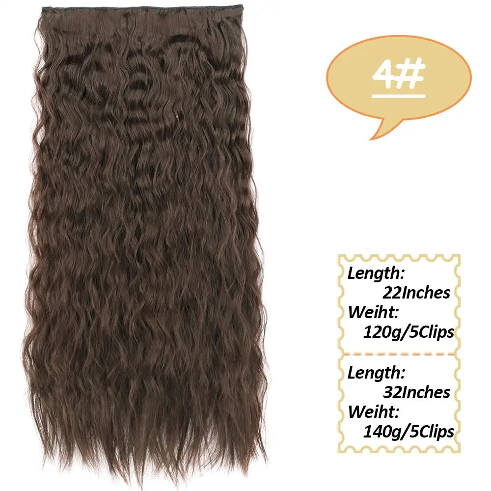 NICESY Synthetic Long Wavy 5 Clips Hair Extensions 22Inch/32Inch Clip On Hair Extensions High Tempreture Fake For Women Chic Le'Meek