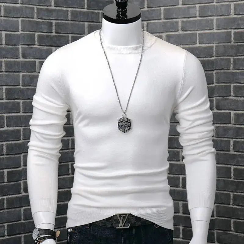 Spring and Autumn Stylish Luxury Oversized Fashion Loose Solid Japanese Streetwear Clothing Blouse Men's Long Sleeve T-shirt Chic Le'Meek