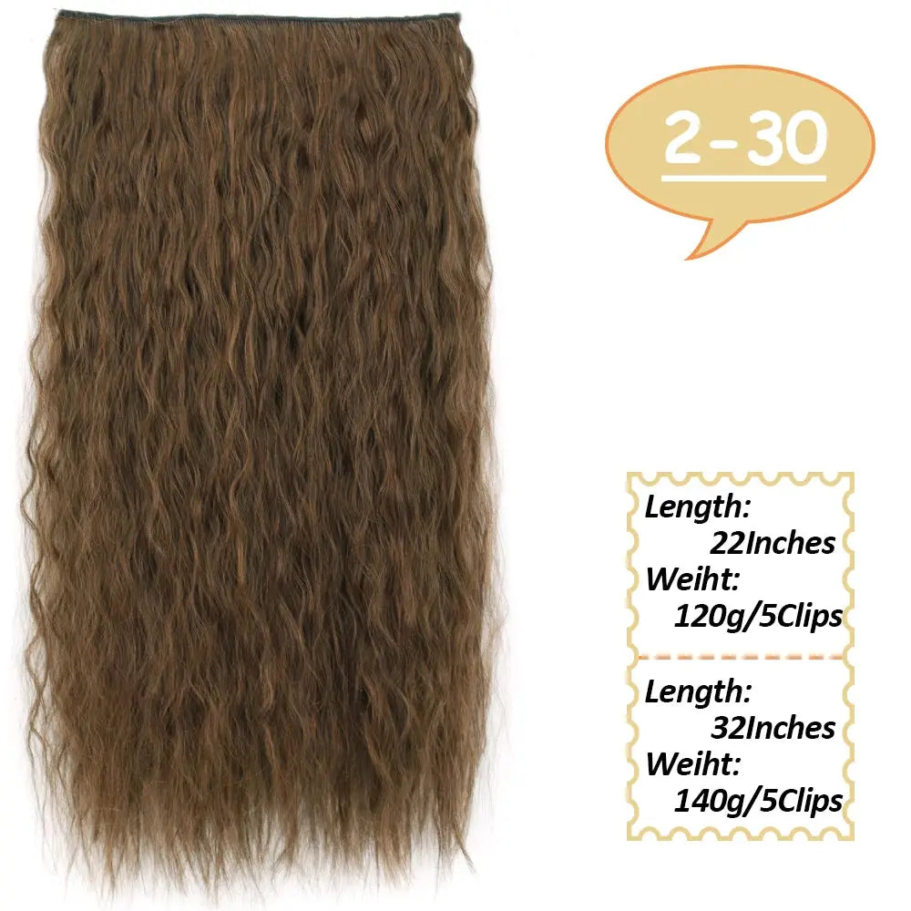 NICESY Synthetic Long Wavy 5 Clips Hair Extensions 22Inch/32Inch Clip On Hair Extensions High Tempreture Fake For Women Chic Le'Meek