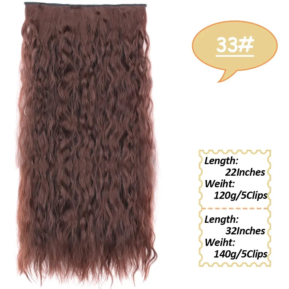 NICESY Synthetic Long Wavy 5 Clips Hair Extensions 22Inch/32Inch Clip On Hair Extensions High Tempreture Fake For Women Chic Le'Meek