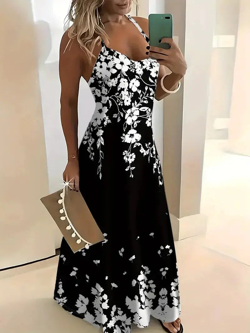 Summer Bohemian Style Women's Suspender Skirt Long A-line Oversized Casual Dress Women's Elegant New Summer Loose Beach Clothes Chic Le'Meek