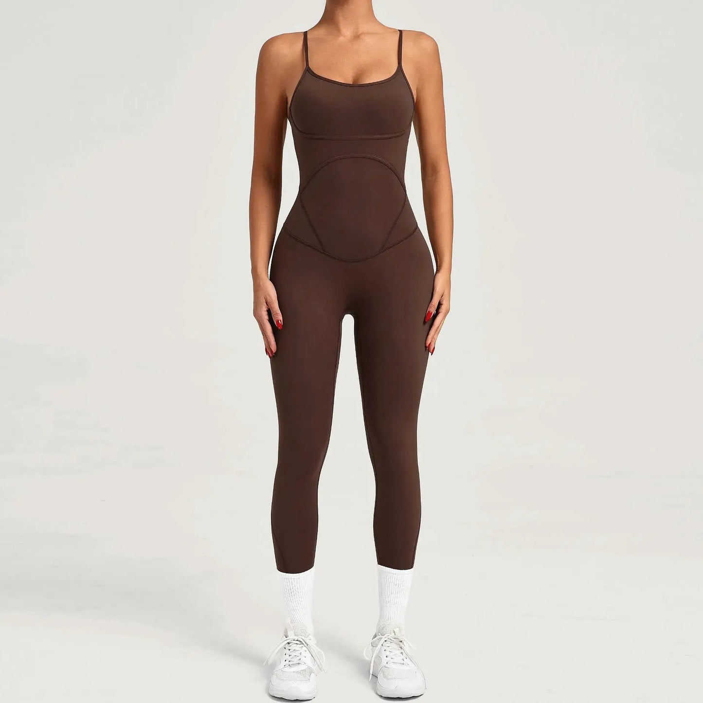 Pad Sports Fitness Jumpsuit Cross Open Back Adjustable Strap Hip Lift Tight Slim Fitness Yoga Set Gym Running Sports Wear XP96 Chic Le'Meek
