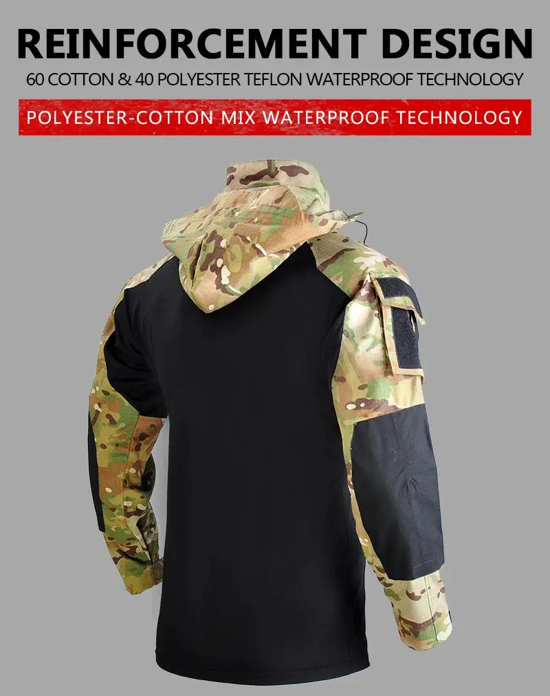 Outdoor Shirts Wear resistant T-Shirt Hooded Men Tactical Shirt Waterproof Airsoft Paintball Camping Hunting Clothing Temu
