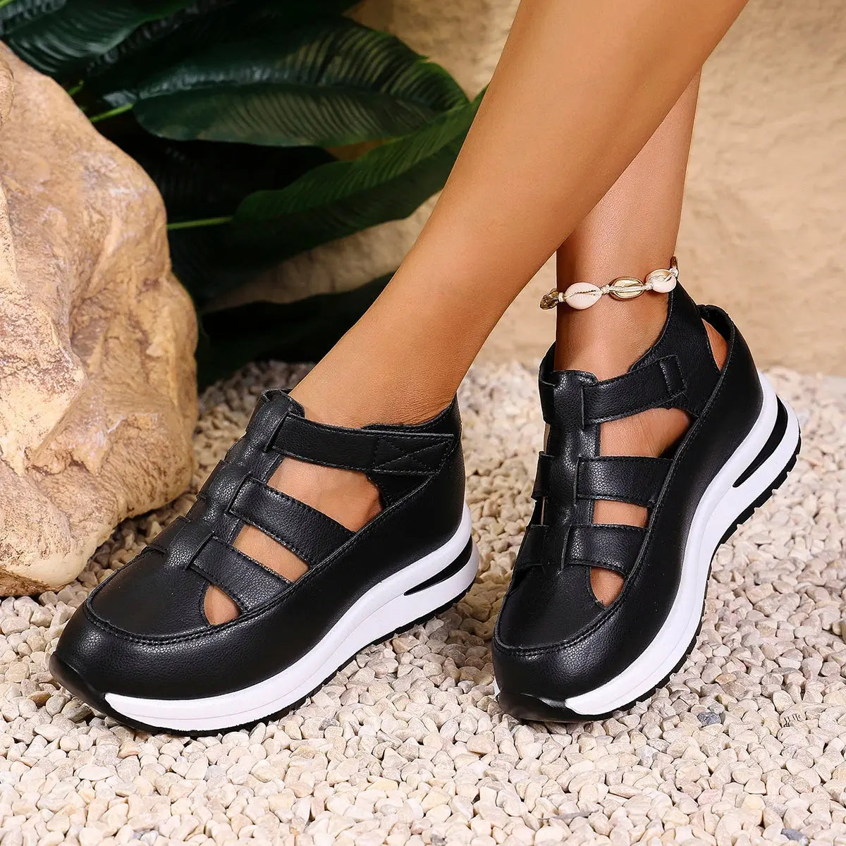 Women Sandals New High Quality Buckle Strap Sandals Women New Closed Toe Office and Career Summer Solid Wedge Shoes for Women AliExpress