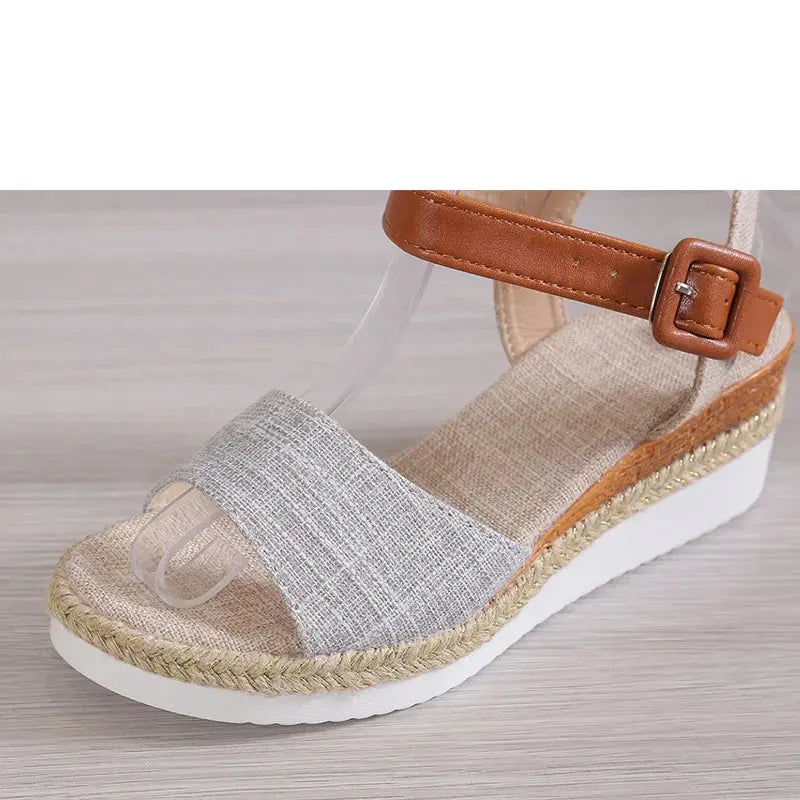 Women's Sandals 2025 New Heels Sandals Summer Wedges Heeled Shoes Woman Low Platform Sandals Women Footwear Summer Shoes Female AliExpress