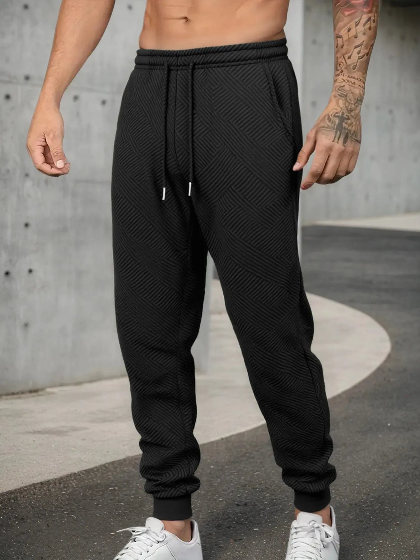 Autumn Men's Athletic Trainning Joggers Casual Loose Fit Sweatpants Elastic Waist Drawstring Trousers Streetwear Men's Pant Chic Le'Meek