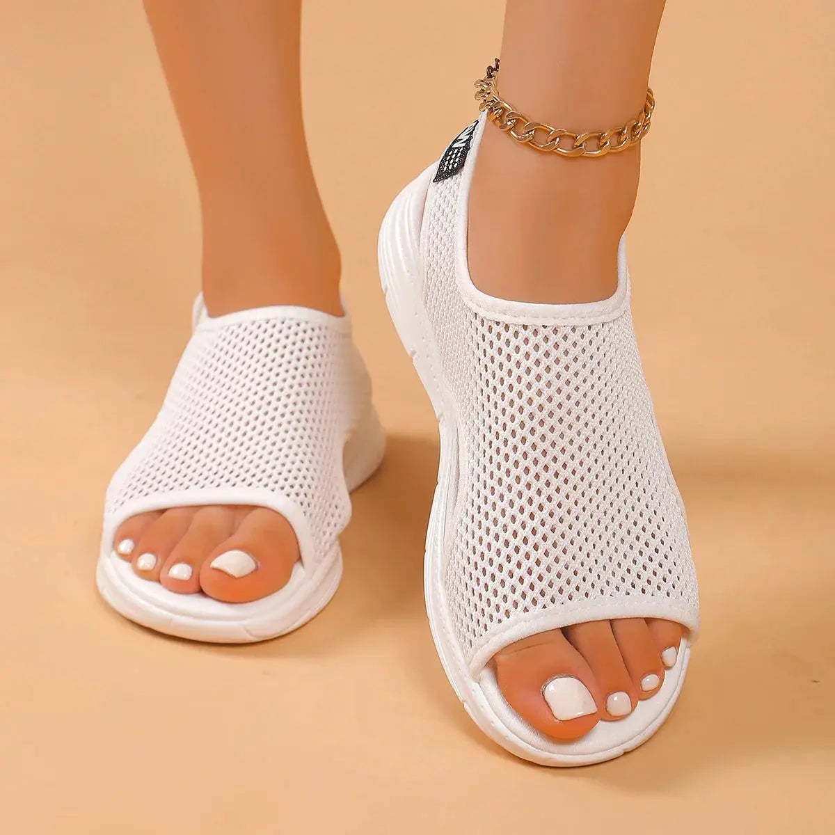 Women Knitted Sports Sandals Summer Casual Slip-On Lightweight Sandals Women Mesh Stretch Beach Luxury Shoes Sandalias De Mujer AliExpress