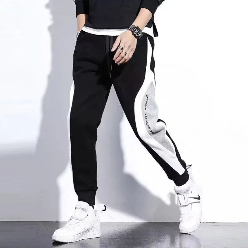 Men Black Pants Hip Hop Drawstring Jogger Fashion Comfortable Trousers Male Casual Sweatpants Loose Elastic Waist Sportswear Chic Le'Meek