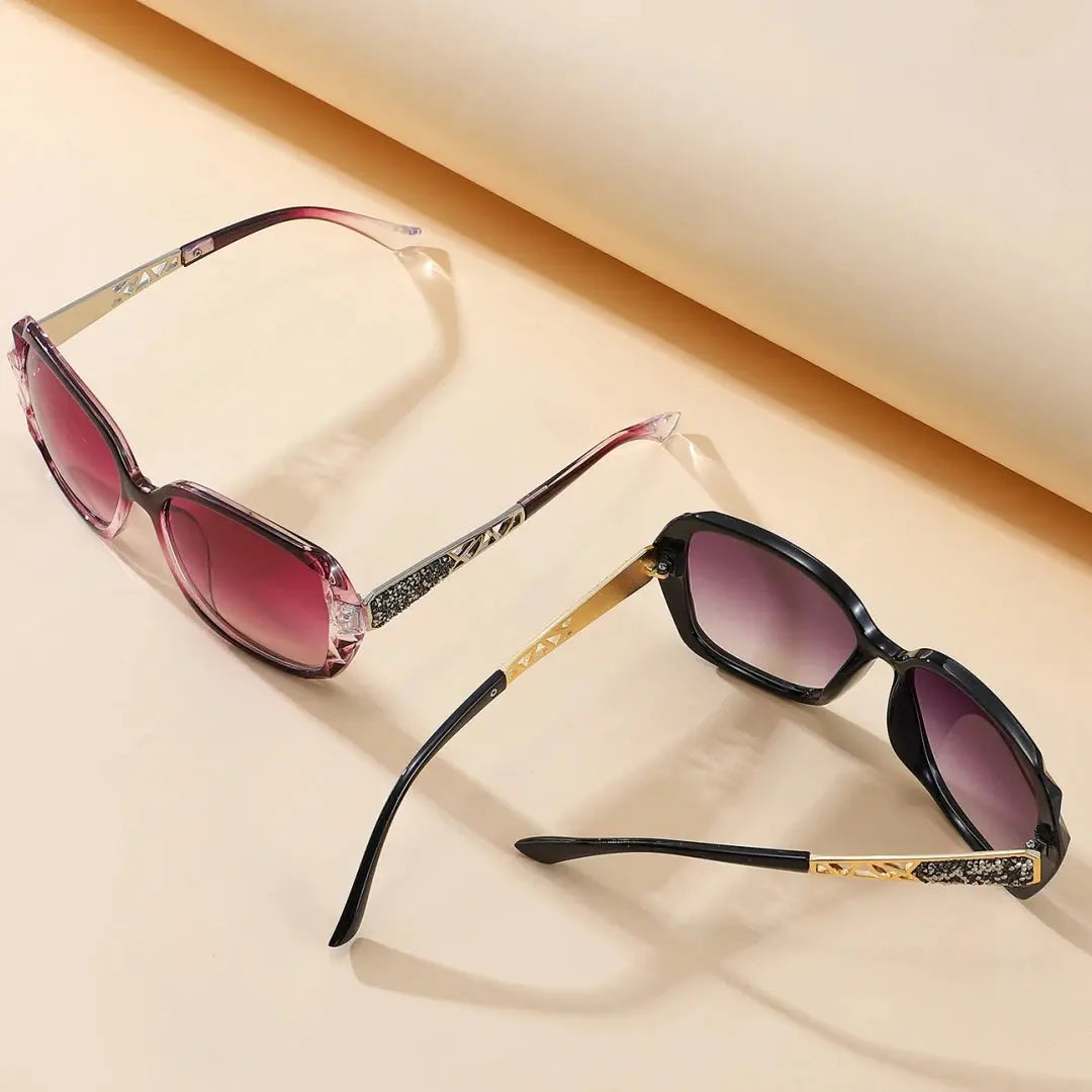 New Ladies' Sunglasses with High Sense and Diamond-encrusted Sunglasses Protect against Ultraviolet Rays in Summer. Temu