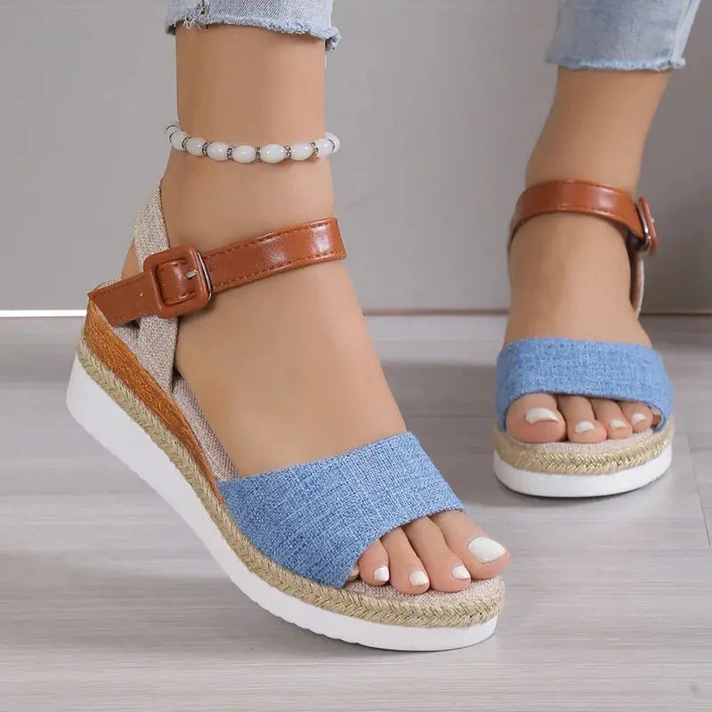 Women's Sandals 2025 New Heels Sandals Summer Wedges Heeled Shoes Woman Low Platform Sandals Women Footwear Summer Shoes Female AliExpress