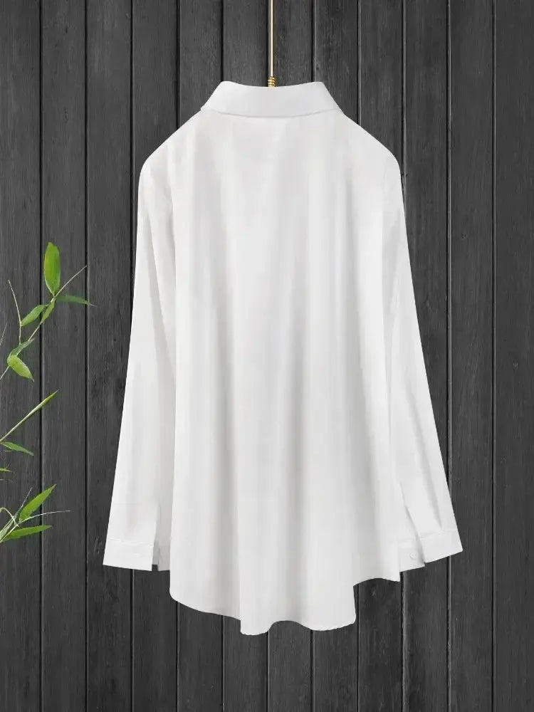 Plus Size Shirts 2025 Summer New Women's Casual Loose Fashion Top Elegant Korean Style Solid Sweet Blouses Single-breasted Lapel Chic Le'Meek