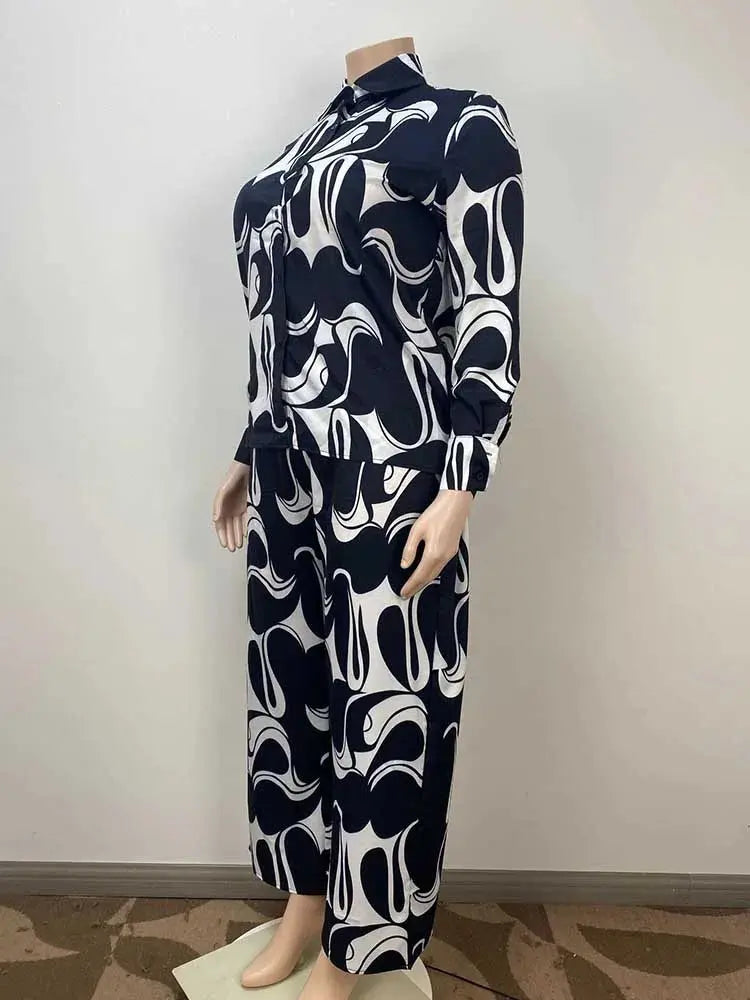 2 Piece Sets Women's Outfits Elegant Curvy Long Sleeve Blouse Temu