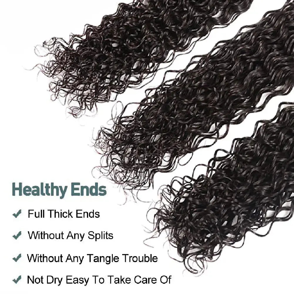 Water Wave Human Hair Bundles Curly Deep Wave 3 Bundles Brazilian Natural Black Human Hair Remy Hair 100% Human Hair Natural Temu