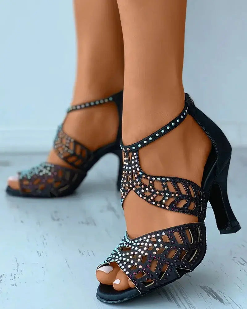 Fashion Shoes of Women Fashion Stiletto Rhinestone Hollow Fish Closed Toe Sexy Dance Shoes Plus Size Ladies Sandals 2023 Temu