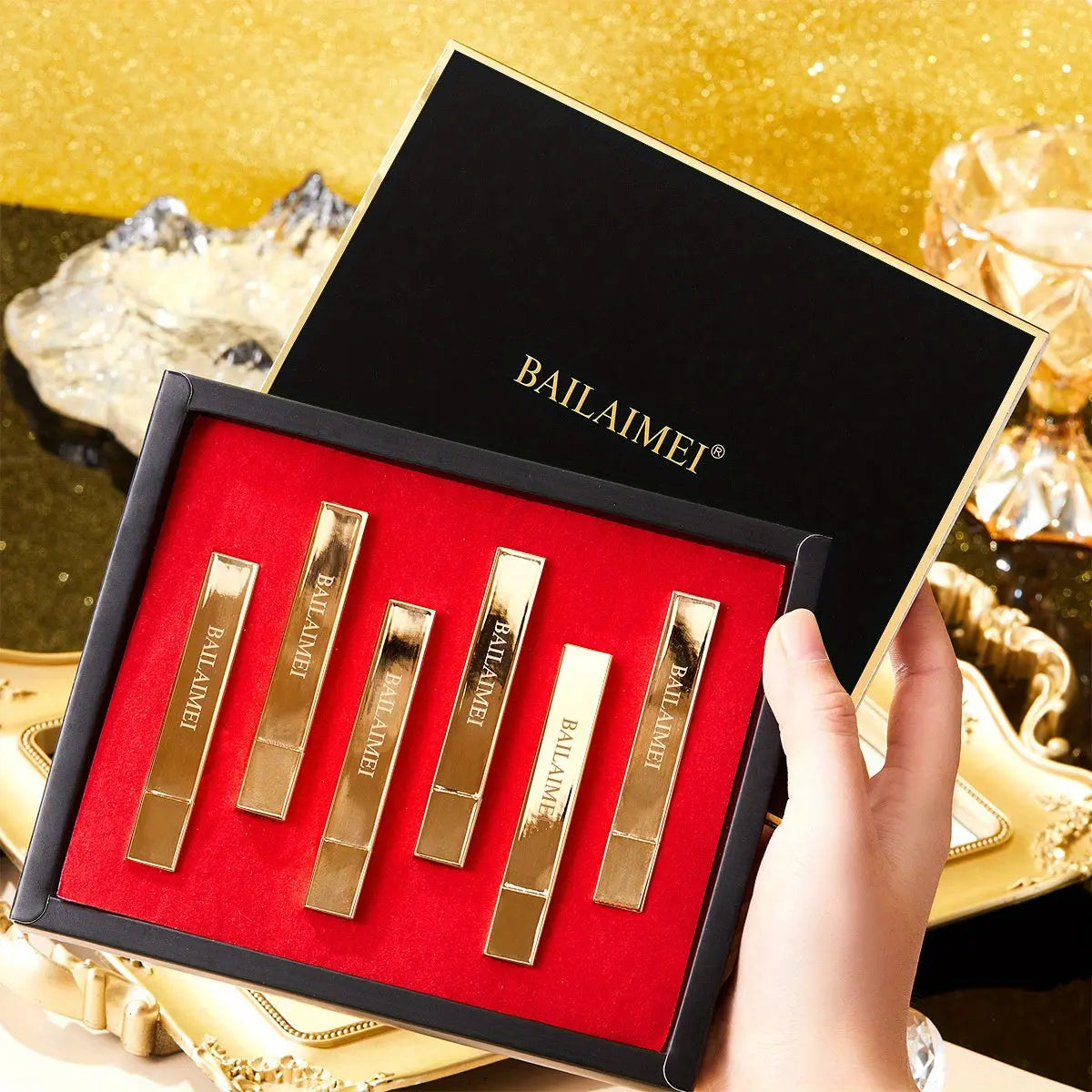 Red Velvet Matte Lipstick: Long-Lasting, Water-Resistant, All Skin - Ideal Valentine’s Gift in Elegant Golden Tube Temu