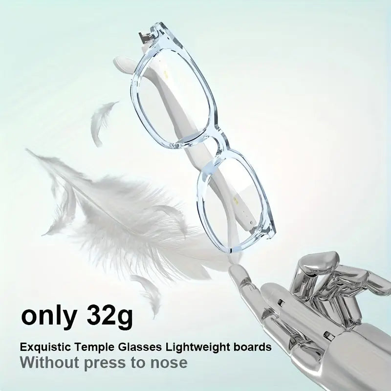 Smart Audio Glasses, Wireless, Rechargeable Battery, Built-in Microphone, High-Resolution Audio, Touch Control, Anti-Blue Light, for Office, Outdoor, Sports, Driving, Music Playback, Hands-Free Calling - Ideal Holiday Gifts Chic Le'Meek