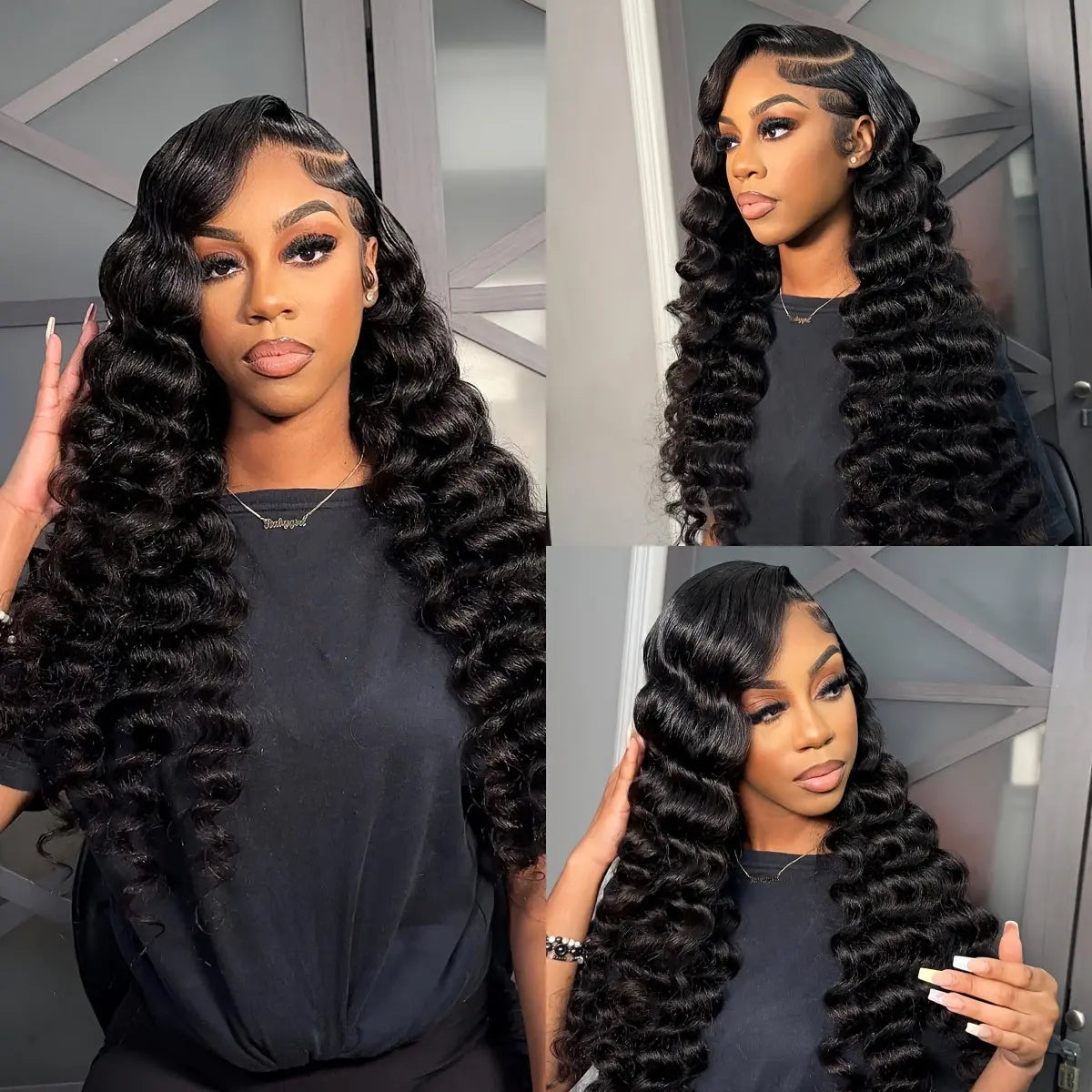30Inch 13x6 Deep Curly Human Hair Wigs For Women Pre Plucked Loose Deep Wave Hd Transparent Frontal Wig Full Density Temu
