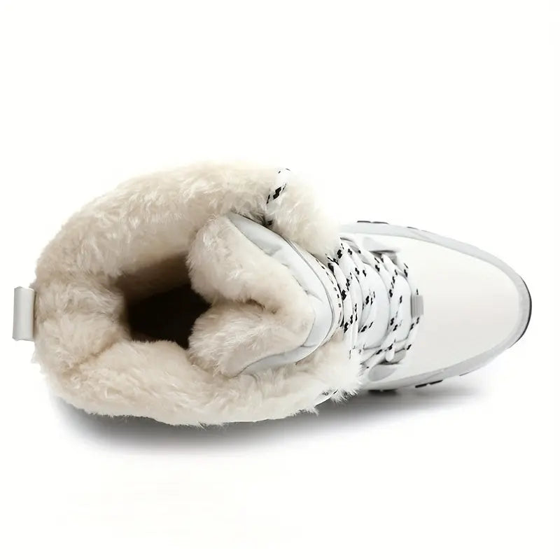 Women'S Winter Snow Boots, Anti-Slip Thick Warm Fleece-Lined Shoes, Solid Color, Round Toe, Fabric Upper, TPR Sole, Superfine Fiber Inner, Man-Made Materials - Cozy Footwear for Cold Weather Chic Le'Meek