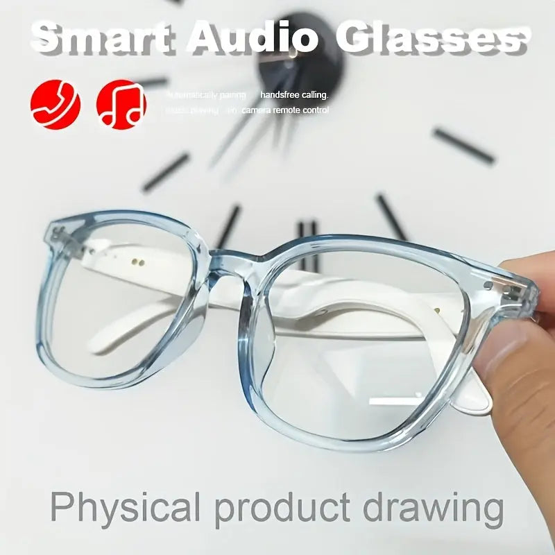 Smart Audio Glasses, Wireless, Rechargeable Battery, Built-in Microphone, High-Resolution Audio, Touch Control, Anti-Blue Light, for Office, Outdoor, Sports, Driving, Music Playback, Hands-Free Calling - Ideal Holiday Gifts Chic Le'Meek