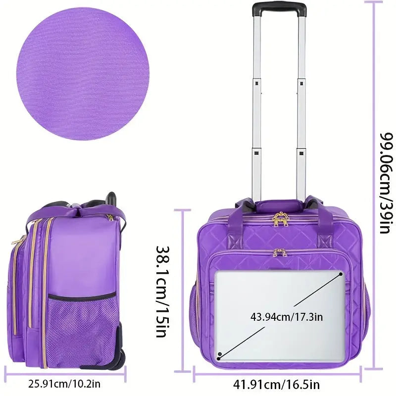 Water Resistant Nylon Laptop Bag with Wheels, Overnight Travel Computer Bag for Work, College, Business, Wife, Mom, Teacher - Perfect Gift for Christmas, Mother's Day, New Year, Valentine's Day, Women' Temu