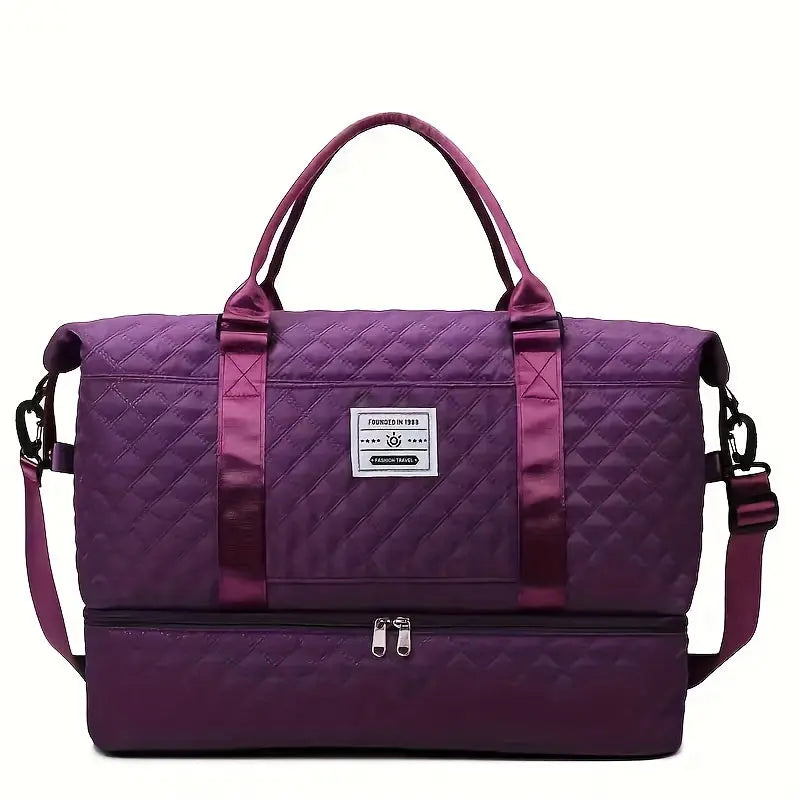 Large Capacity Travel Duffel Bag in Oxford Fabric, Portable Sports Gym Storage Bag, Weekend Overnight Bag for Women Chic Le'Meek