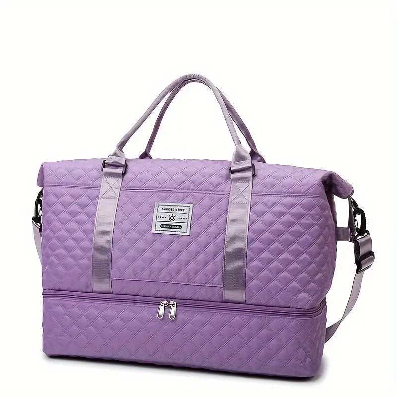 Large Capacity Travel Duffel Bag in Oxford Fabric, Portable Sports Gym Storage Bag, Weekend Overnight Bag for Women Chic Le'Meek