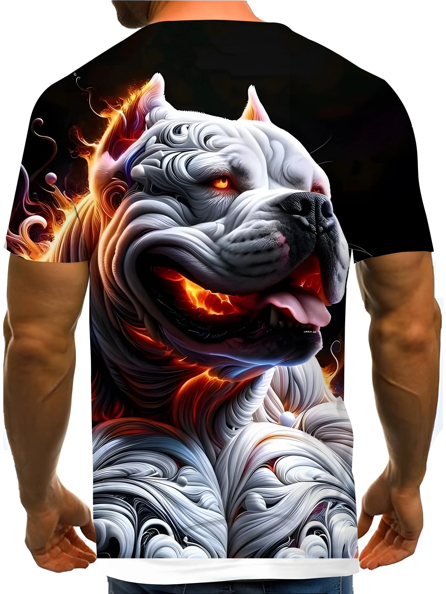 Plus Size Mens 3D Pug Graphic Tee - Fashionable Streetwear Design - Comfortable Short Sleeves for Trendsetters Temu