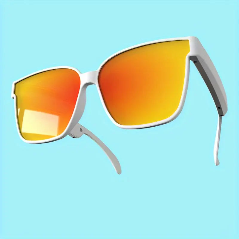 Smart glasses featuring UV400 protection, polarized lenses, a built-in microphone and speaker, physical buttons, a voice assistant, and a large-capacity battery Temu