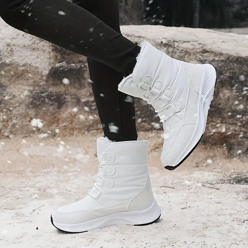 Winter-Ready High-Top Snow Boots: Warm Plush Lining, Anti-Slip Thick Sole, Durable Synthetic Leather Chic Le'Meek