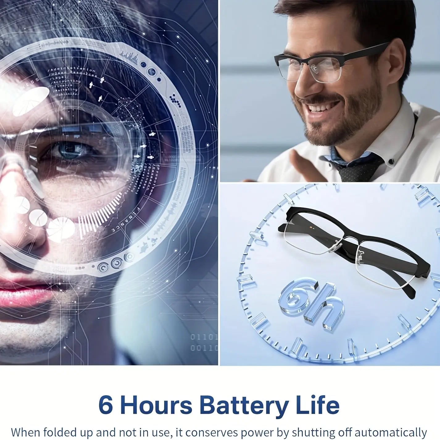 Smart Glasses With Blue Light Filtering, Low Latency Audio, Built-in Microphone, Speaker, Touch Control, Compatible With AI Voice Assistants, Suitable For Both Men And Women, Suitable For Audio, Movies, And Learning. Chic Le'Meek