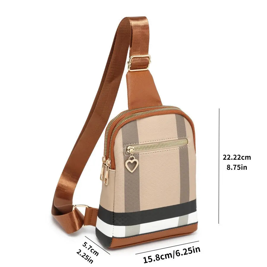 ZENG BAG Women's Fashion Small Crossbody Bag - Women's Crossbody Waist Bag PU Leather Multifunctional Crossbody Belt Chest Bag with Adjustable Shoulder Strap Suitable for Casual Travel Shopping Perfect Valentine's Day Gift fo Chic Le'Meek