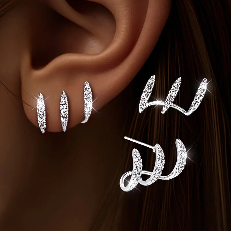 1Pair, Silvery/Golden Color, Women's Claw Set with Super Shiny Synthetic Synthetic Zirconia Earrings, Blingbling Dazzling, Exquisite And Lovely, Luxurious And Elegant, Suitable for All Occasions, Perfect Gift for Women Chic Le'Meek