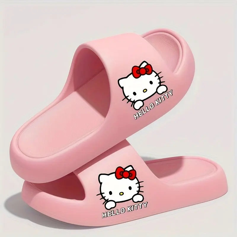 Saorio for hello kitty Elegant Cartoon EVA Women'S Slippers - Summer Thick Sole Slides with Soft Insoles and Durable Outsoles, Hand Washable, Suitable for Warm Weather Shoes | Playful Design | EVA Sandals, Home Slippers for C Chic Le'Meek