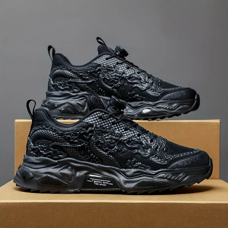 Trendy Dragon-Design Chunky Sneakers for All - Rotating Buckle, Non-Slip & Durable for Outdoor Adventures, Unisex Temu