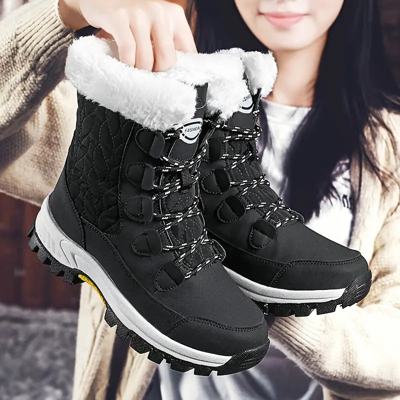 Cozy Velvet Snow Boots - Women's Soft, Comfortable, and Warm Winter Shoes with Thick Insulation and Casual Outdoor Style - Perfect for Cold Weather Activities Chic Le'Meek