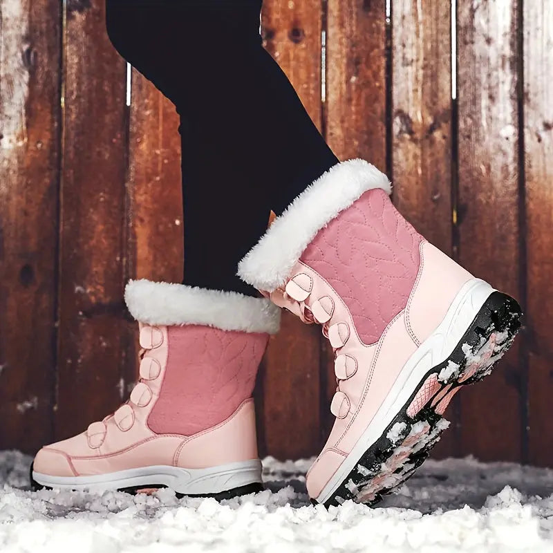 Cozy Velvet Snow Boots - Women's Soft, Comfortable, and Warm Winter Shoes with Thick Insulation and Casual Outdoor Style - Perfect for Cold Weather Activities Chic Le'Meek