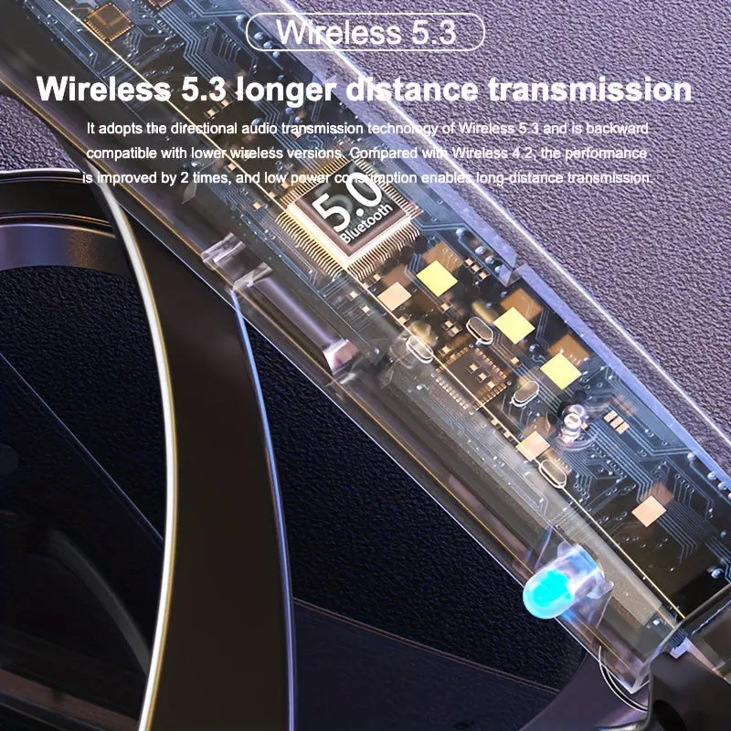Smart glasses featuring UV400 protection, polarized lenses, a built-in microphone and speaker, physical buttons, a voice assistant, and a large-capacity battery Temu